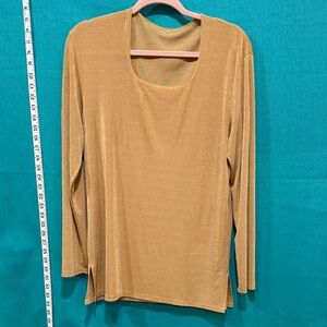 Source Unknown Classic Tan Long Sleeve Top